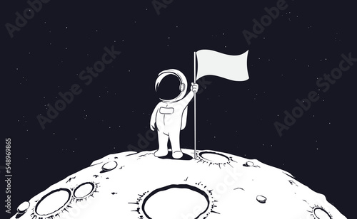 Astronaut set the flag on Moon