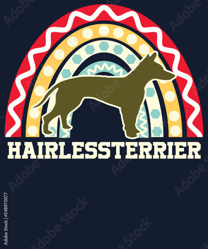 Boho rainbow  hairless terrier t shirt design