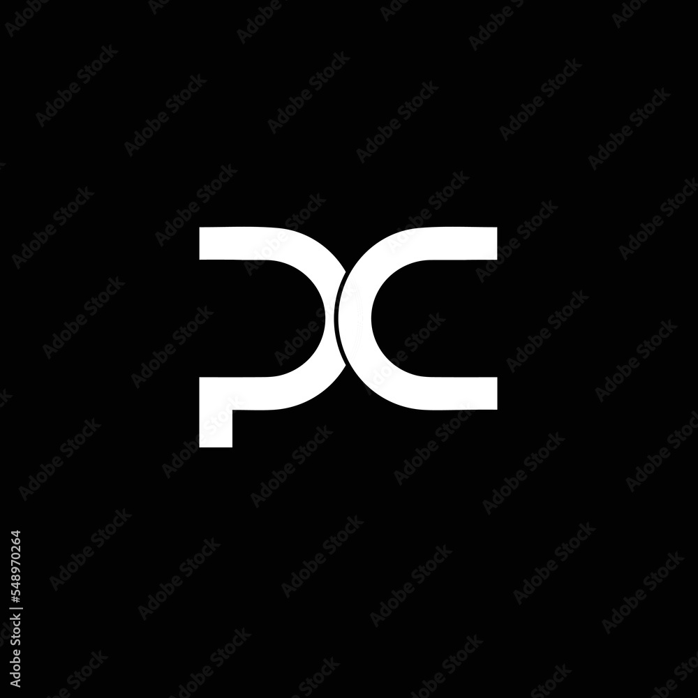 PC PC Logo Design, Creative Minimal Letter PC PC Monogram Stock Vector