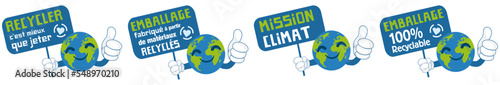 Emballage fabriqué à partir de matériaux recyclés, mission climat