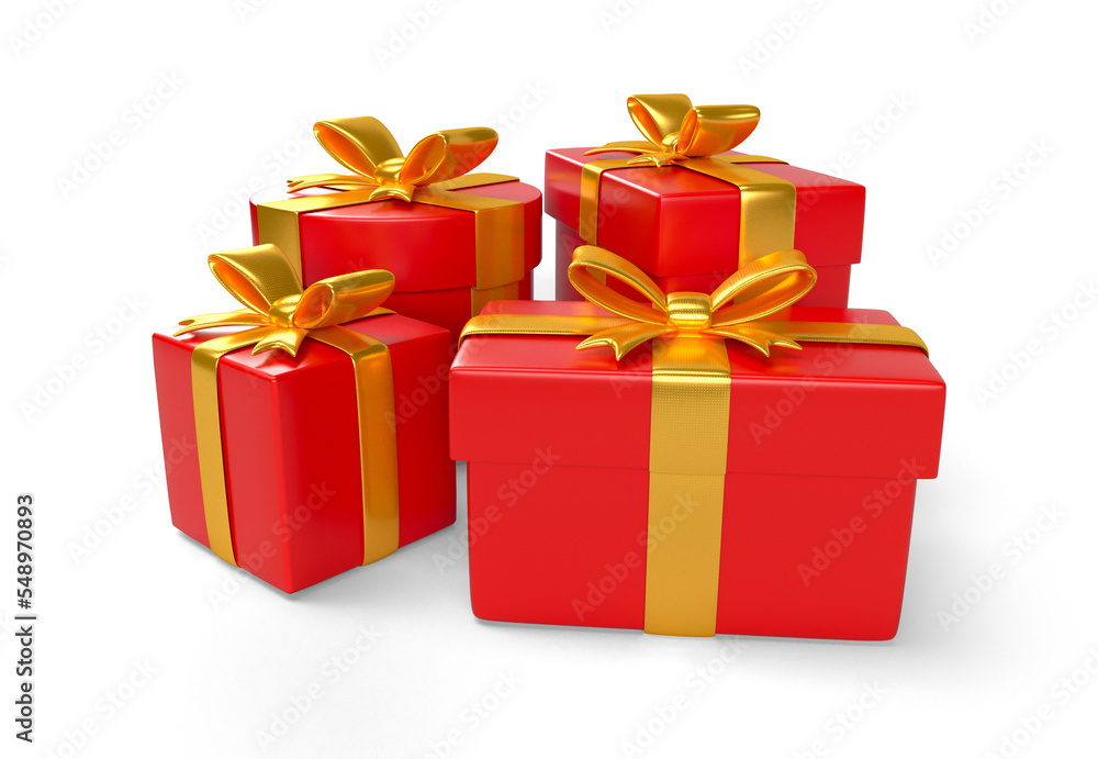 Christmas gift boxes in 3d render cartoon Christmas gift boxes in 3d render cartoon