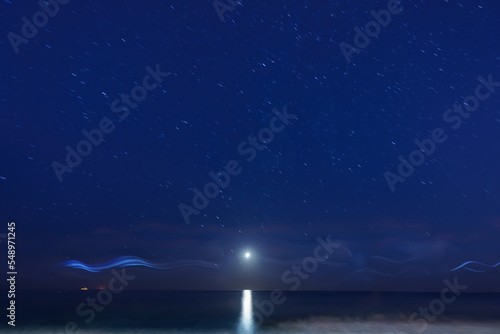 night seascape with star tr...