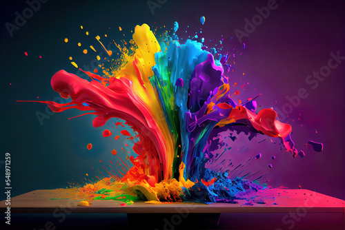 colorful background with paint splashes
