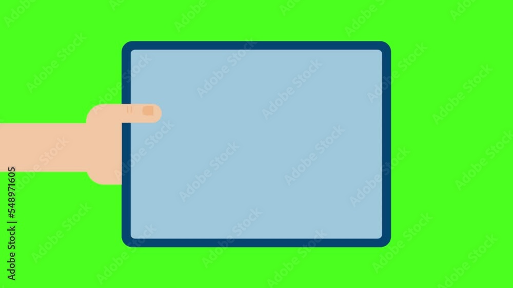 Animated Tablet Mockups With Green Screens background. Modern Animated