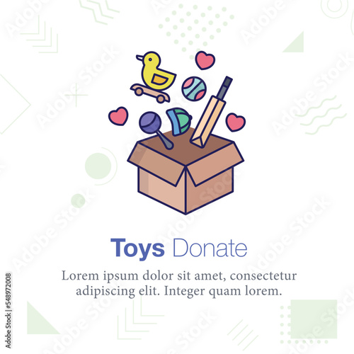 Toys Donate Box vector icon illustration