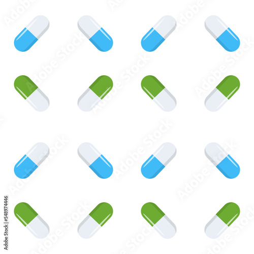 Pill flat icon isolated on white background.