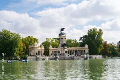 Monument to Alfonso XII in El Retiro Park, Madrid, Spain photo