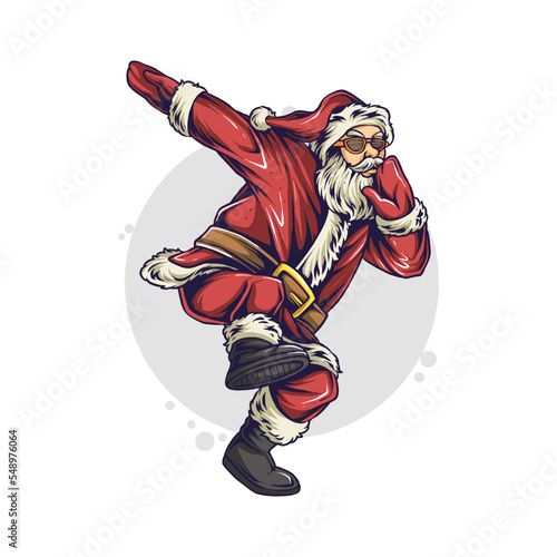 Christmas Santa Claus Is Having a Disco Party