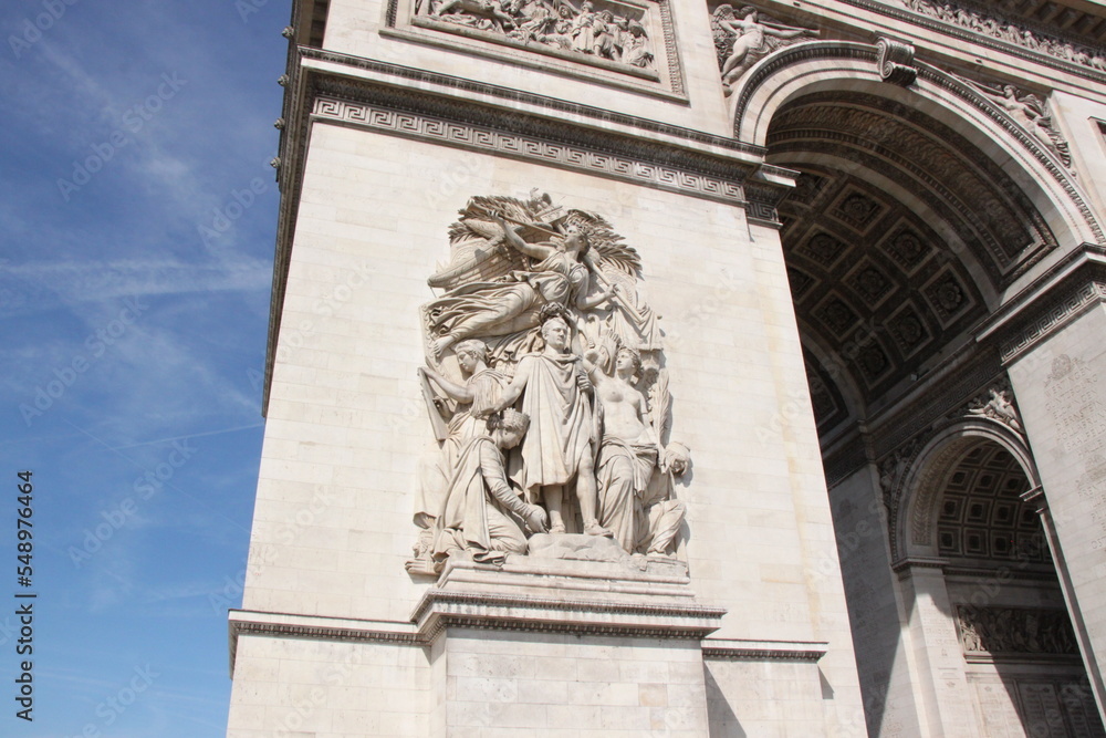 detail view of The Arc de Triomphe, Paris, France