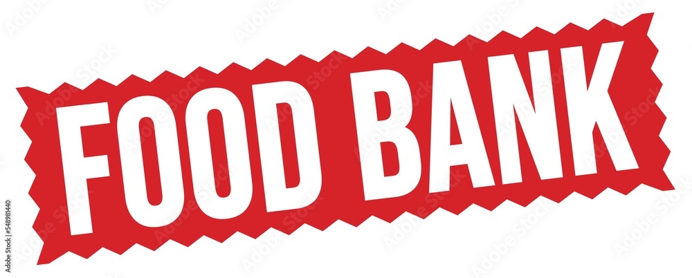 FOOD BANK text written on red stamp sign. FOOD BANK text written on red stamp sign.