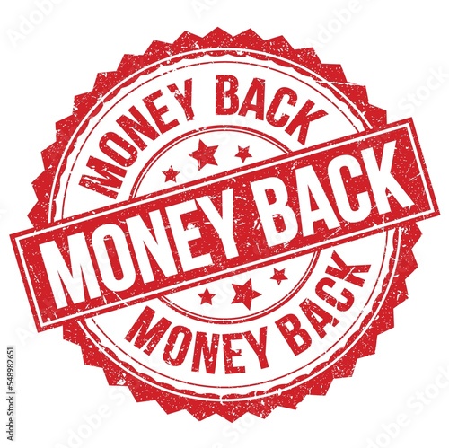 MONEY BACK text on red round stamp sign