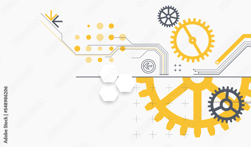 Abstract technology background. Cogwheels ART theme. Vector illustration