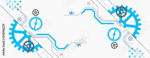 Abstract technology background. Cogwheels ART theme. Vector illustration