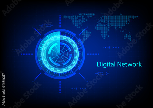 abstract background Hitech technology futuristic network connection vector illustration