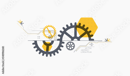 Abstract technology background. Cogwheels ART theme. Vector illustration