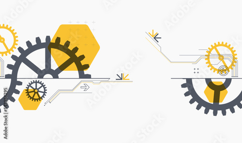 Abstract technology background. Cogwheels ART theme. Vector illustration