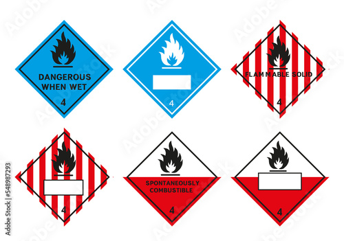 Substances capable of spontaneous combustion. Flammable solids.
