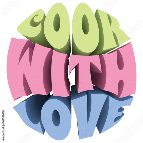 Cook With Love. Transparent PNG Illustration.