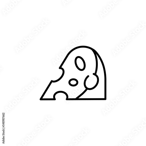 Cheese line icon. Cheese, dairy product, health, lifestyle. recipe, ingredient, pizza, sandwiches, satiety. Food concept. Vector black line icon on a white background
