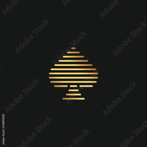 Golden Aces Line Logo for Fashion or Casino