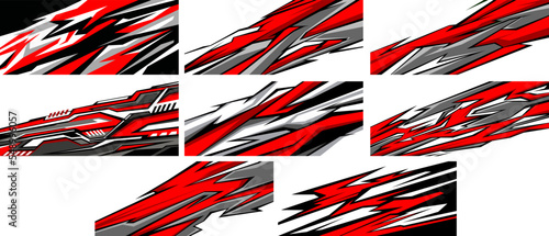 Side body graphic sticker set. Abstract racing design concept. Car decal wrap design for motorcycle, boat, truck, car, boat and more. Vector eps 10.