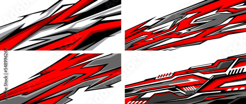 Side body graphic sticker set. Abstract racing design concept. Car decal wrap design for motorcycle, boat, truck, car, boat and more. Vector eps 10.
