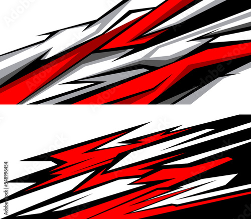 Side body graphic sticker set. Abstract racing design concept. Car decal wrap design for motorcycle, boat, truck, car, boat and more. Vector eps 10.