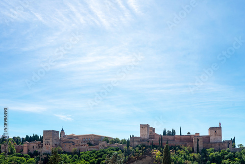 View of the Alhambra in Granada in Andalusia, Spain. Europe. October 1, 2022
