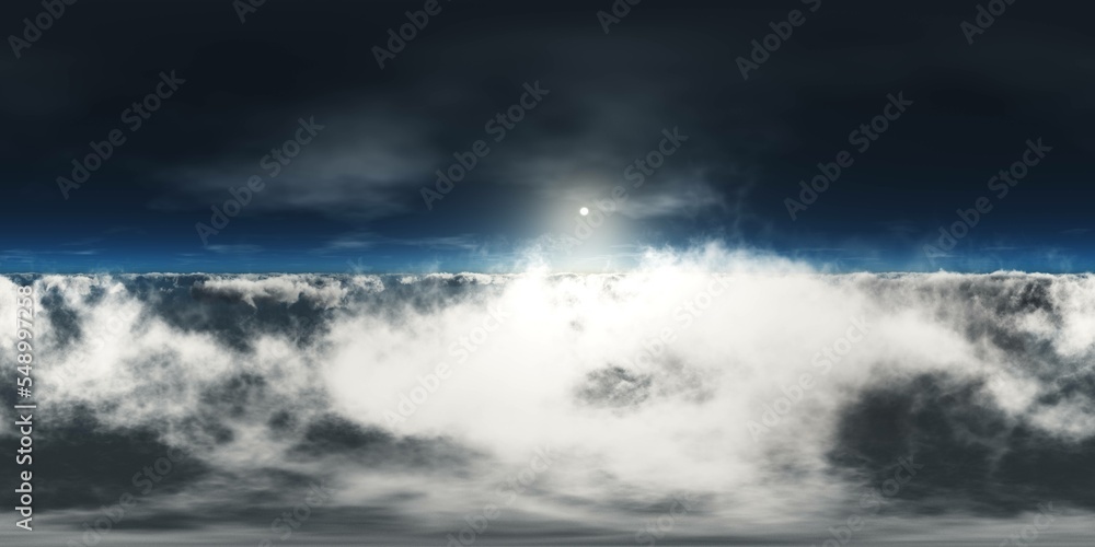 Panorama of clouds, HDRI, environment map , Round panorama, spherical panorama, equidistant projection, panorama 360, flying above the clouds,sky above the clouds, 3D rendering Panorama of clouds, HDRI, environment map , Round panorama, spherical panorama, equidistant projection, panorama 360, flying above the clouds,sky above the clouds, 3D rendering