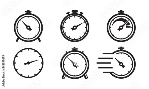 stopwatch icon collections, vector image with black and white color