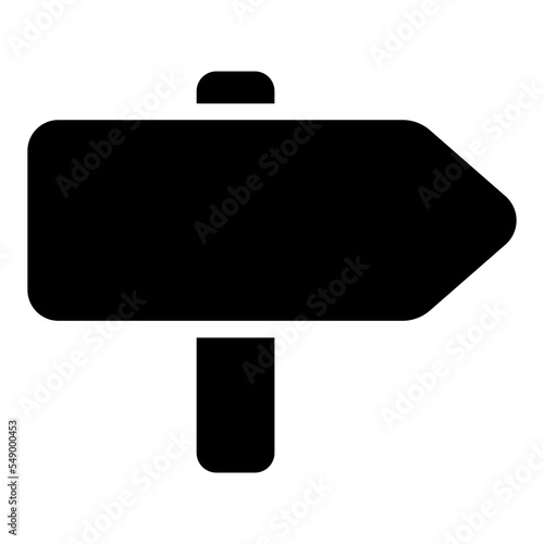 Glyph direction icon on white background