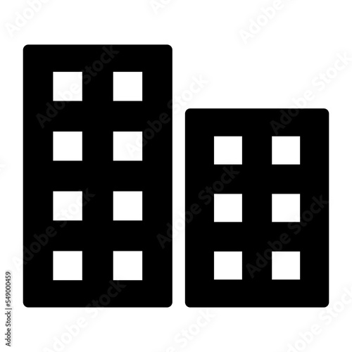 Glyph hotel icon on white background