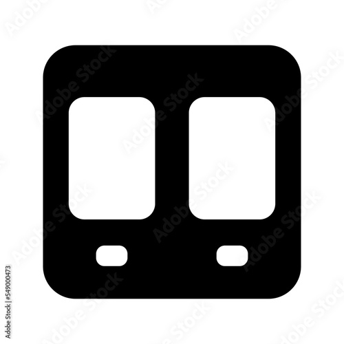Glyph train icon on white background
