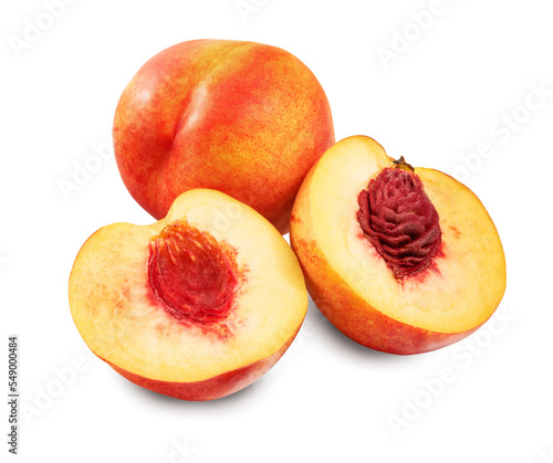 peach isolated on white. the entire image in sharpness.