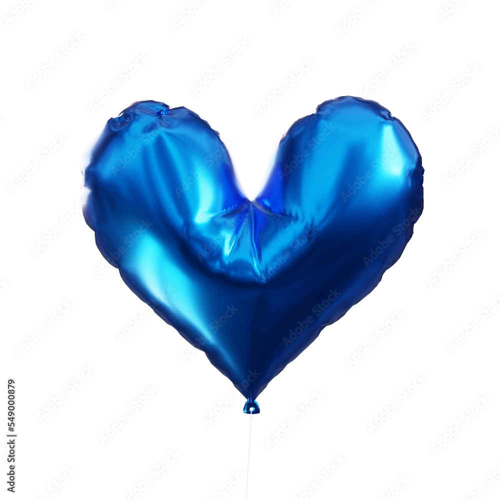 3d render of blue heart balloon isolated on transparent background, png 3d render of blue heart balloon isolated on transparent background, png
