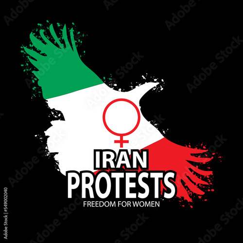 Iran protests concept. Poster design. photo