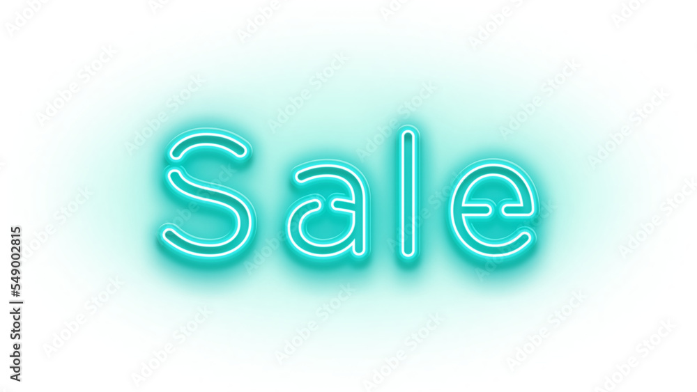 Neon sale lettering sign on transparent background Neon sale lettering sign on transparent background