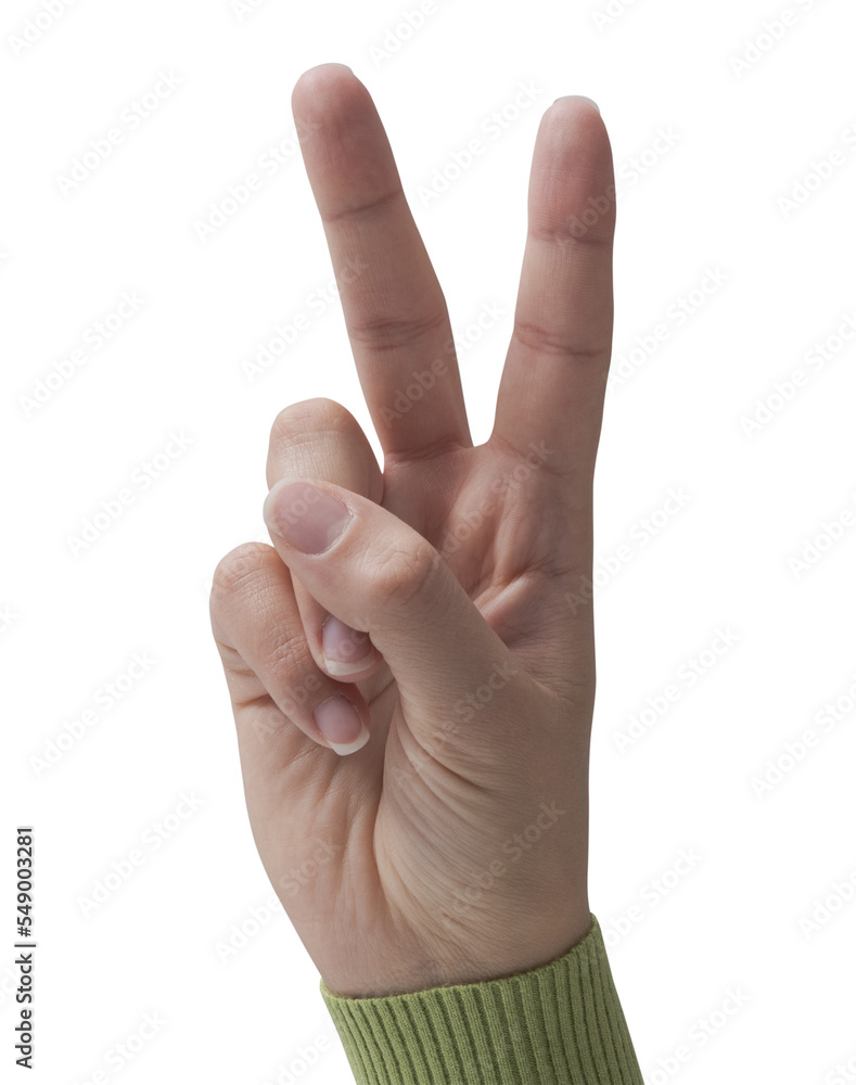 PNG file no background Female hands making a V-sign PNG file no background Female hands making a V-sign