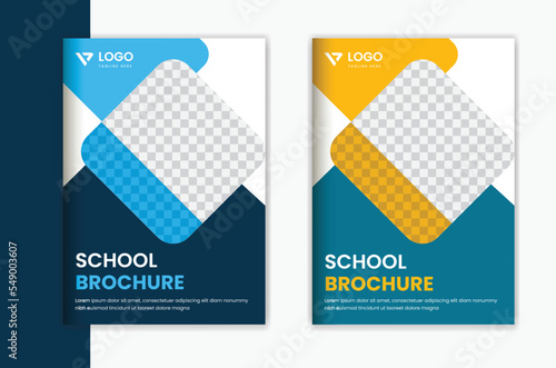 School admission cover design brochure design template, education magazine portfolio design