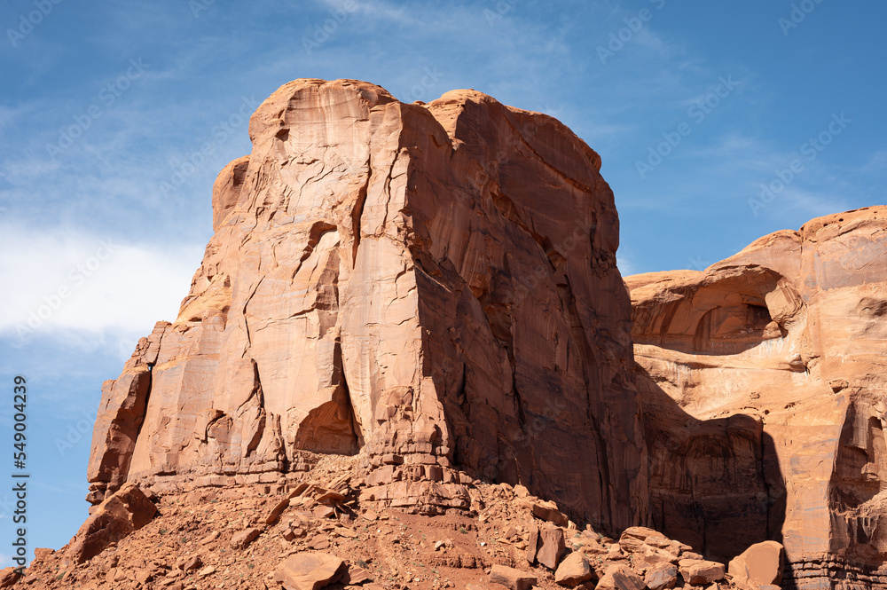 Detail of a rocky mountain in the desert of Monument Valley Detail of a rocky mountain in the desert of Monument Valley
