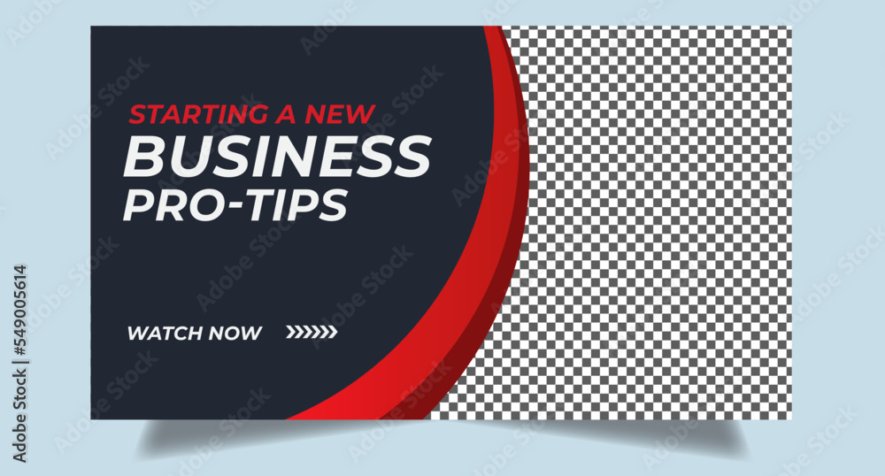 Fototapeta premium Editable youtube thumbnail template design for youtube videos video thumbnail video cover template 