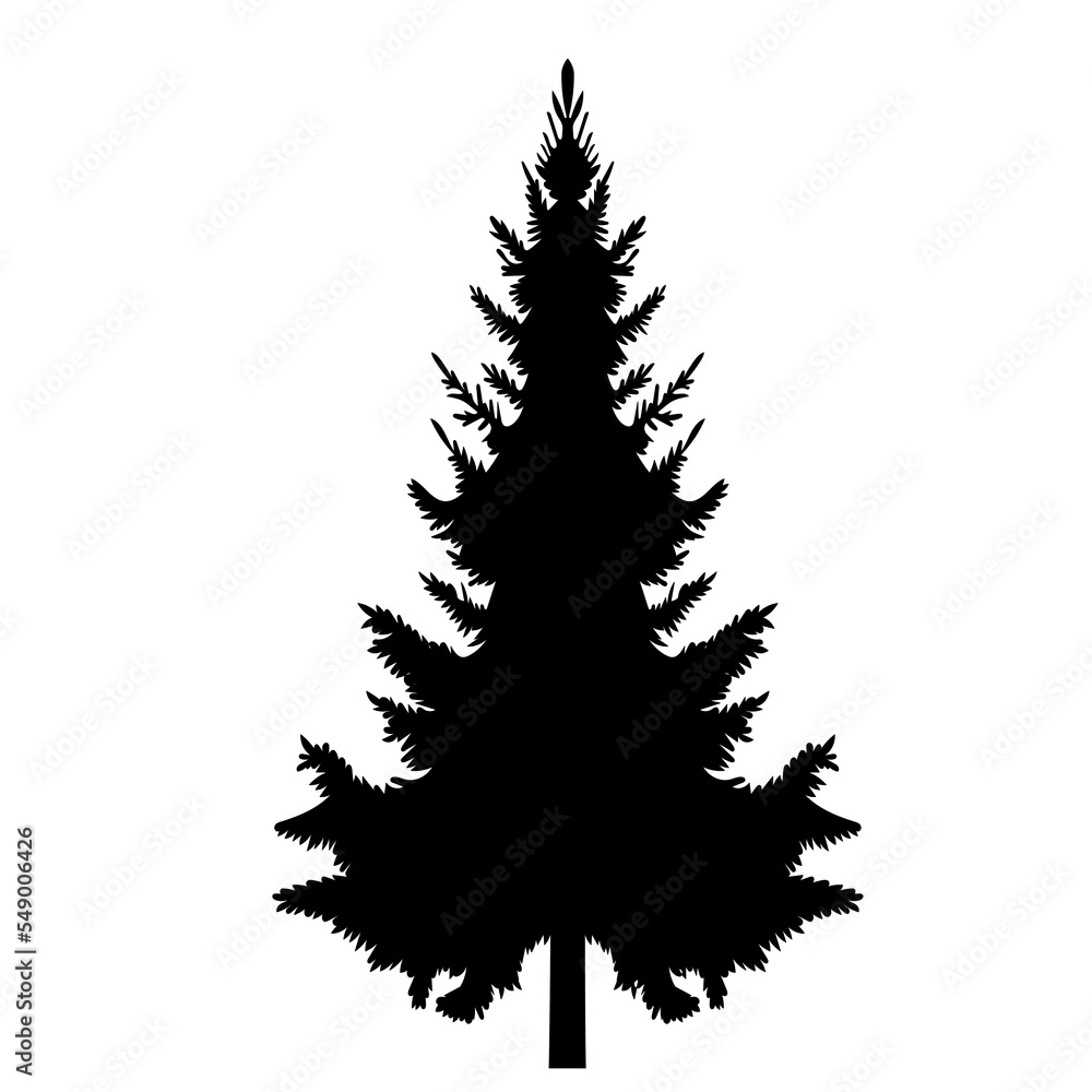 Fototapeta premium christmas tree silhouette black design