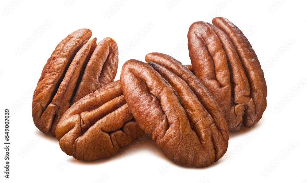 Big pecan group isolated on white background Big pecan group isolated on white background