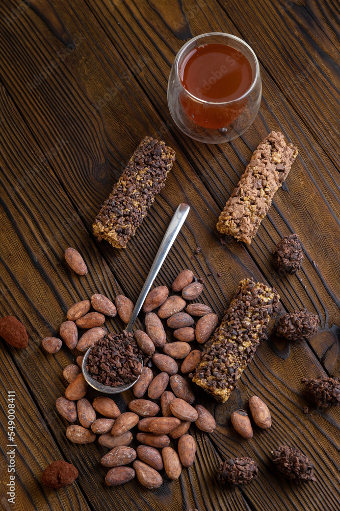 Cocoa desserts, premium chocolate on the background
Cocoa desserts, premium chocolate on the background