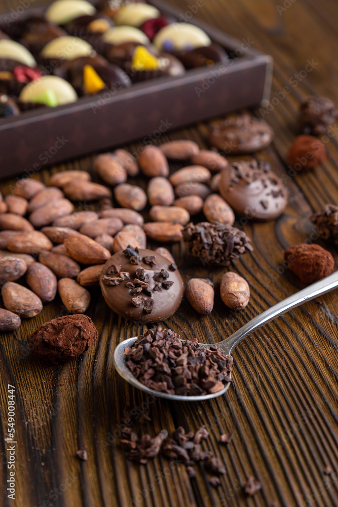 Cocoa desserts, premium chocolate on the background
Cocoa desserts, premium chocolate on the background