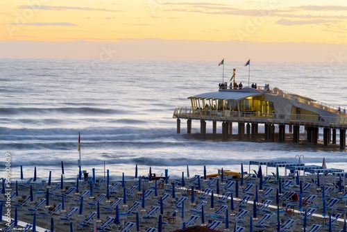 The beautiful pier of Lido di Camaiore, a small town in the Tuscan Versilia. photo