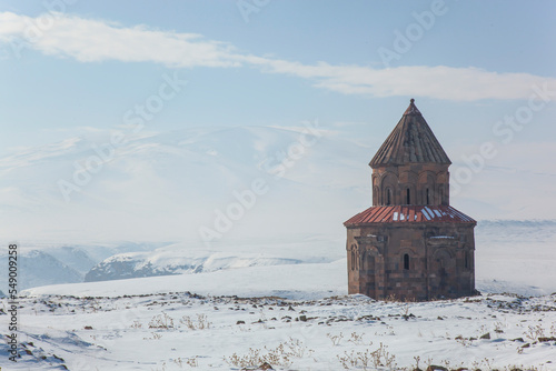 Ani Ruins Antique City in the Winter Season Photo  Kars Turkey