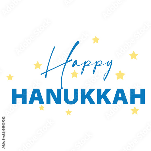 Text HAPPY HANUKKAH on white background