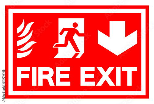 Fire Exit Symbol Sign, Vector Illustration, Isolate On White Background Label. EPS10