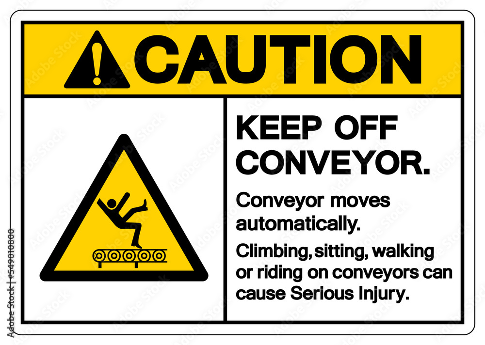 Caution Conyeyor Keep Off Symbol Sign, Vector Illustration, Isolate On White Background Label .EPS10 Caution Conyeyor Keep Off Symbol Sign, Vector Illustration, Isolate On White Background Label .EPS10